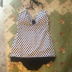One piece polkadot bathing suit